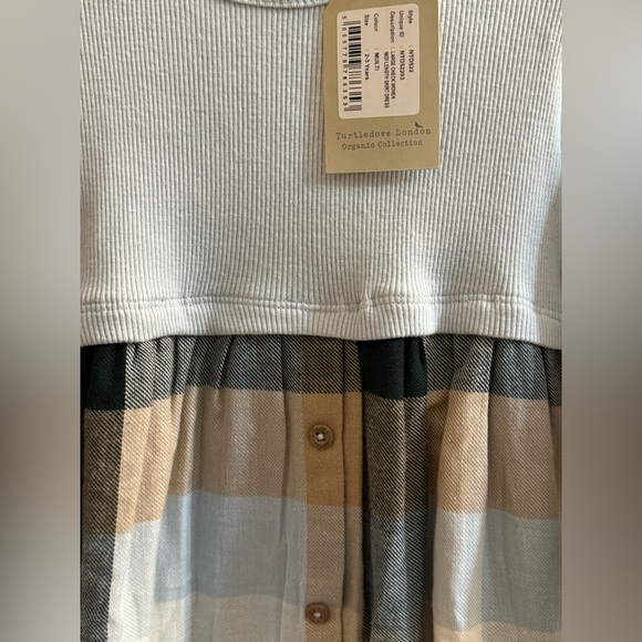 NWT Size 2-3 Years Turtledove Organic Large Check Woven Midi Length Skirt Dress - Picture 6 of 10